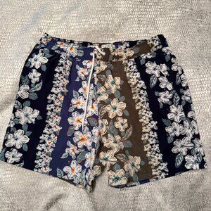 J Crew 6'' stretch swim trunk in floral print.  NWT Size Medium